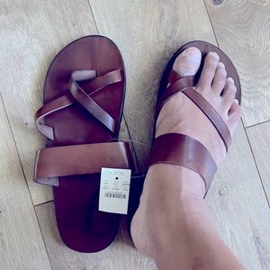 Brand New! Genuine Leather J. Crew Flip Flop. Made in Italy. Men Size 11